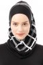 Ekose Plain - Svart & Vit One-Piece Al Amira Hijab