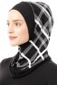 Ekose Plain - Svart & Vit One-Piece Al Amira Hijab