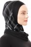Ekose Plain - Svart & Ljusgrå One-Piece Al Amira Hijab