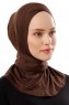 Ceren - Mörkbrun Praktisk Viskos Hijab