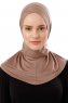 Ceren - Mörk Taupe Praktisk Viskos Hijab
