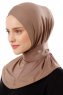 Ceren - Mörk Taupe Praktisk Viskos Hijab
