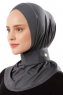 Ceren - Mörkgrå Praktisk Viskos Hijab