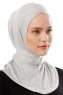 Ceren - Ljusgrå Praktisk Viskos Hijab