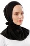Sportif Plain - Svart & Gold Praktisk Viskos Hijab