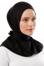 Sportif Plain - Svart & Ljusgrå Praktisk Viskos Hijab