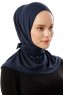 Sportif Plain - Marinblå Praktisk Viskos Hijab