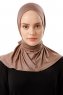 Sportif Plain - Mörk Taupe Praktisk Viskos Hijab