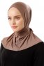 Sportif Plain - Mörk Taupe Praktisk Viskos Hijab