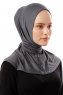 Sportif Plain - Mörkgrå Praktisk Viskos Hijab