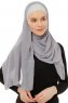 Alara Plain - Mörkgrå One Piece Chiffon Hijab