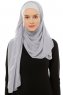 Alara Plain - Ljusgrå One Piece Chiffon Hijab