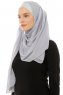 Alara Plain - Ljusgrå One Piece Chiffon Hijab