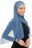 Alara Plain - Indigo One Piece Chiffon Hijab
