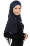 Alara Cross - Marinblå One Piece Chiffon Hijab