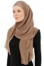 Alara Cross - Mörk Taupe One Piece Chiffon Hijab