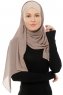 Alara Cross - Ljus Taupe One Piece Chiffon Hijab
