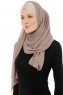 Alara Cross - Ljus Taupe One Piece Chiffon Hijab