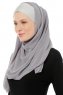 Alara Cross - Mörkgrå One Piece Chiffon Hijab