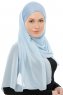 Alara Cross - Ljusblå One Piece Chiffon Hijab