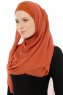 Alara Cross - Tegelröd One Piece Chiffon Hijab