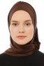 Isra Plain - Brun One-Piece Viskos Hijab