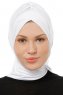 Isra Cross - Vit One-Piece Viskos Hijab