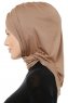 Isra Cross - Mörk Taupe One-Piece Viskos Hijab