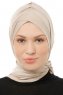 Isra Cross - Ljus Taupe One-Piece Viskos Hijab