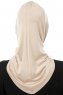 Isra Cross - Ljus Taupe One-Piece Viskos Hijab
