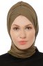 Isra Cross - Khaki One-Piece Viskos Hijab