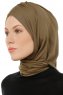 Isra Cross - Khaki One-Piece Viskos Hijab