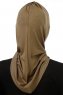 Isra Cross - Khaki One-Piece Viskos Hijab