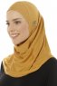 Hanfendy Plain Logo - Senapsgul One-Piece Hijab