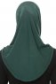 Hanfendy Plain Logo - Mörkgrön One-Piece Hijab