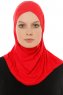 Hanfendy Cross Logo - Röd One-Piece Hijab