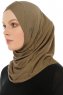 Hanfendy Cross Logo - Khaki One-Piece Hijab