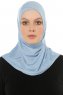 Hanfendy Cross Logo - Ljusblå One-Piece Hijab
