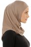 Micro Plain - Mörk Taupe One-Piece Hijab