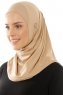 Micro Plain - Beige One-Piece Hijab - Ecardin