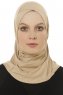 Micro Cross - Beige One-Piece Hijab - Ecardin