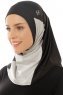 Esin - Svart & Ljusgrå & Antracit One-Piece Hijab