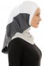 Esin - Vit & Ljusgrå & Antracit One-Piece Hijab