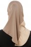 Esin - Mörk Taupe & Creme & Ljus Taupe One-Piece Hijab