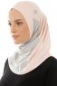 Esin - Gammelrosa & Ljusgrå & Creme One-Piece Hijab