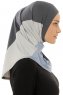 Esin - Antracit & Ljusblå & Ljusgrå One-Piece Hijab