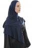 Ajda - Marinblå Hijab Med Dragkedja
