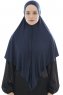 Ajda - Marinblå Hijab Med Dragkedja