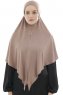 Ajda - Mörk Taupe Hijab Med Dragkedja