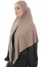 Ajda - Mörk Taupe Hijab Med Dragkedja